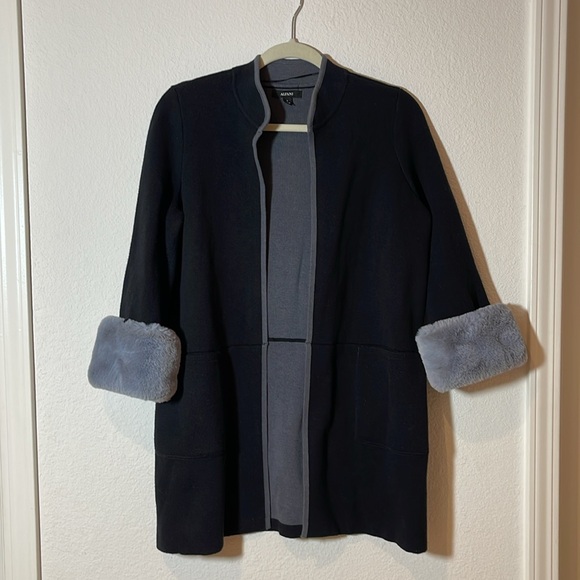 Alfani Long Cardigan With Faux Fur Trim - Picture 3 of 12